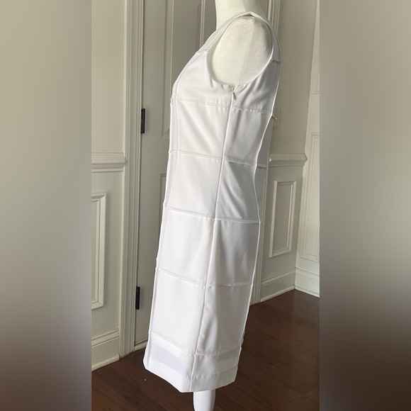Calvin Klein White Windowpane Sleeveless Dress – Size 2 - Picture 2 of 6